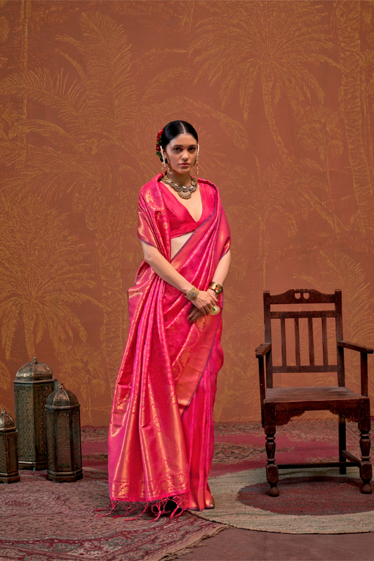 Gracefully Woven Pure Handloom Silk Drape Saree