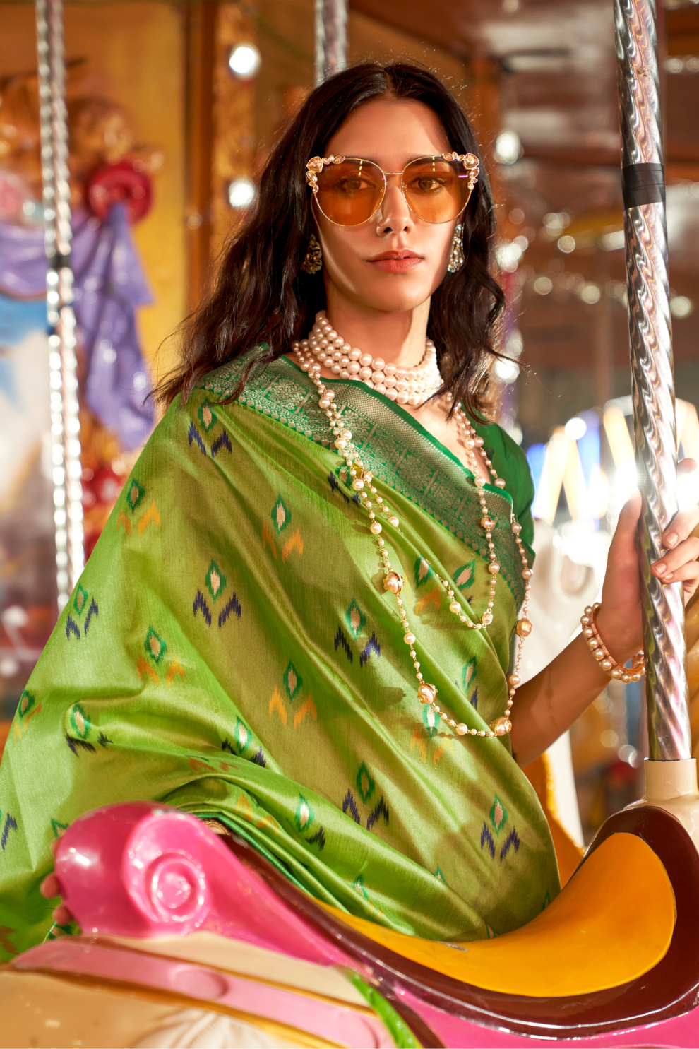 Designer Party Wear Handloom Kaitra Silk Saree with Elegant Weaving