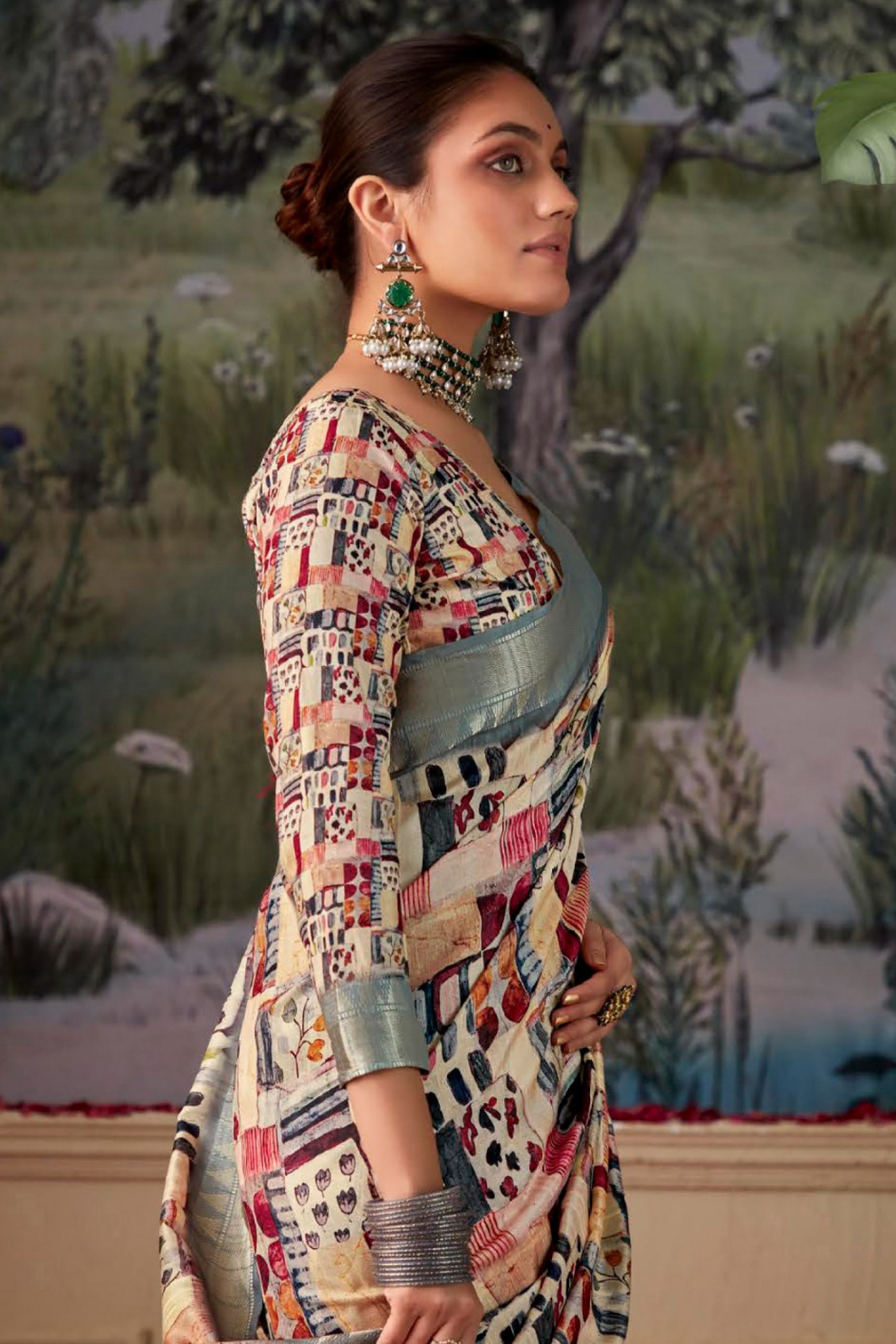 Handloom Tussar Silk with Digital Print - LaVante Fashion