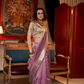 Handwoven Moss Chiffon Saree with Heavy Jacquard Blouse