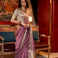 Handwoven Moss Chiffon Saree with Heavy Jacquard Blouse