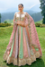 Elegant Pastel Bridal Lehenga – Heavy Zari & Thread Embroidery