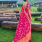 Blushing Royalty in Pink Dola Silk with Heavy Khatli Embroidery
