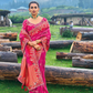 Blushing Royalty in Pink Dola Silk with Heavy Khatli Embroidery