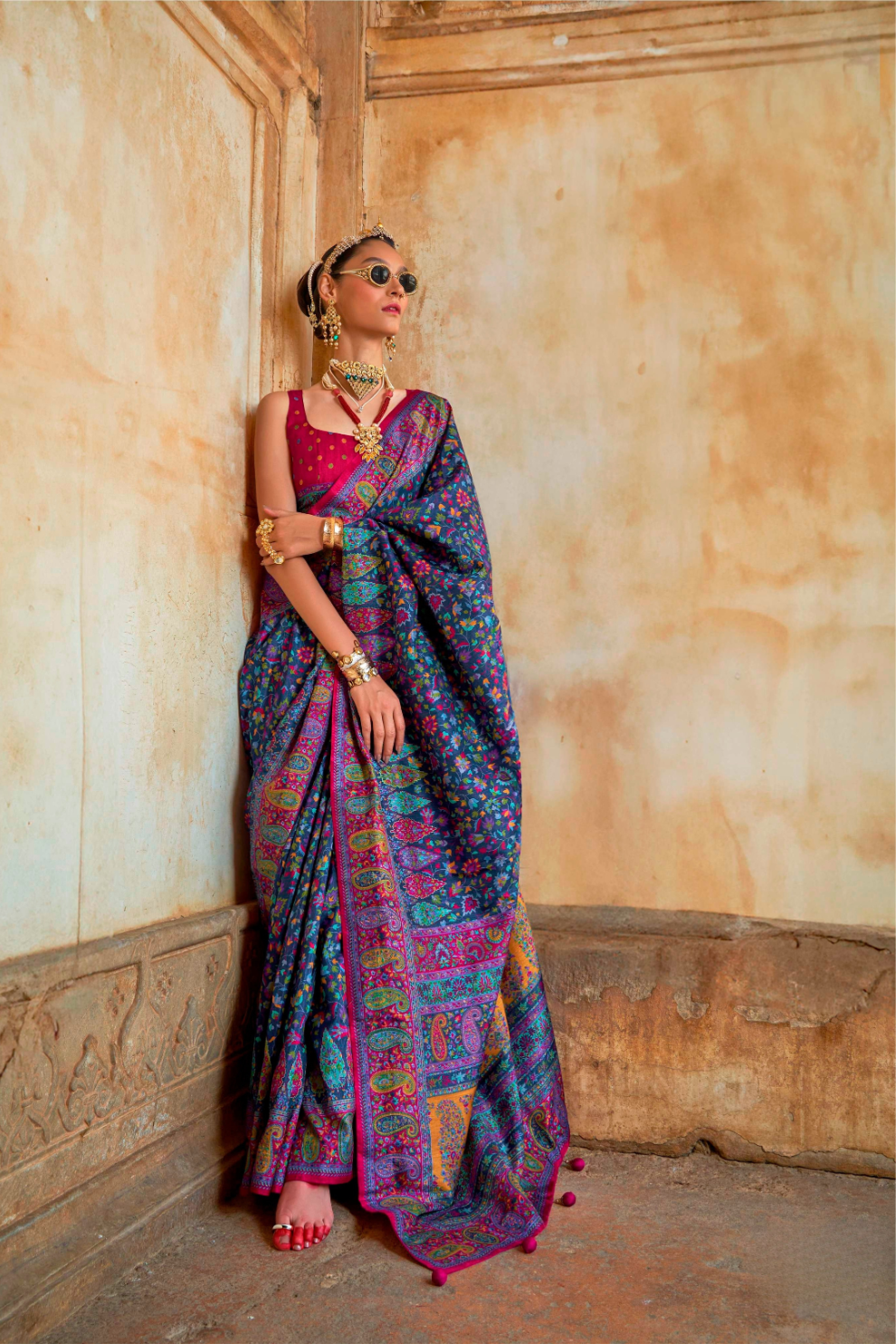 Pure Viscose Silk Saree with Luxury Print and Glory Finish