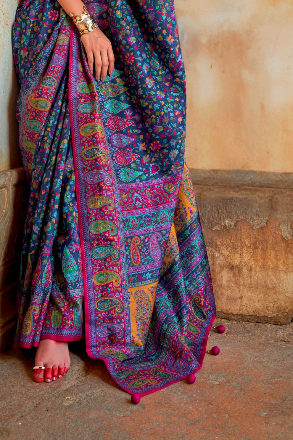 Pure Viscose Silk Saree with Luxury Print and Glory Finish