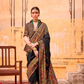 Pure Polyester Viscose Silk Saree with Hand Block Print - LaVante Fashion