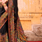 Pure Polyester Viscose Silk Saree with Hand Block Print - LaVante Fashion