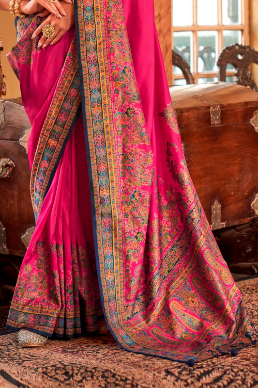 Soft Polyester Viscose Silk Saree with Hand Block Luxury Print - LaVante Fashion