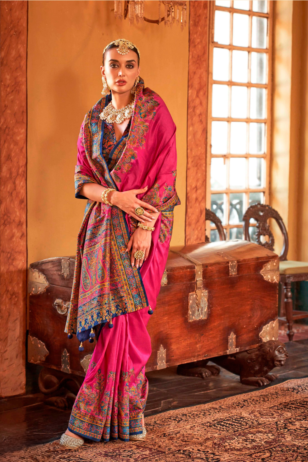 Soft Polyester Viscose Silk Saree with Hand Block Luxury Print - LaVante Fashion