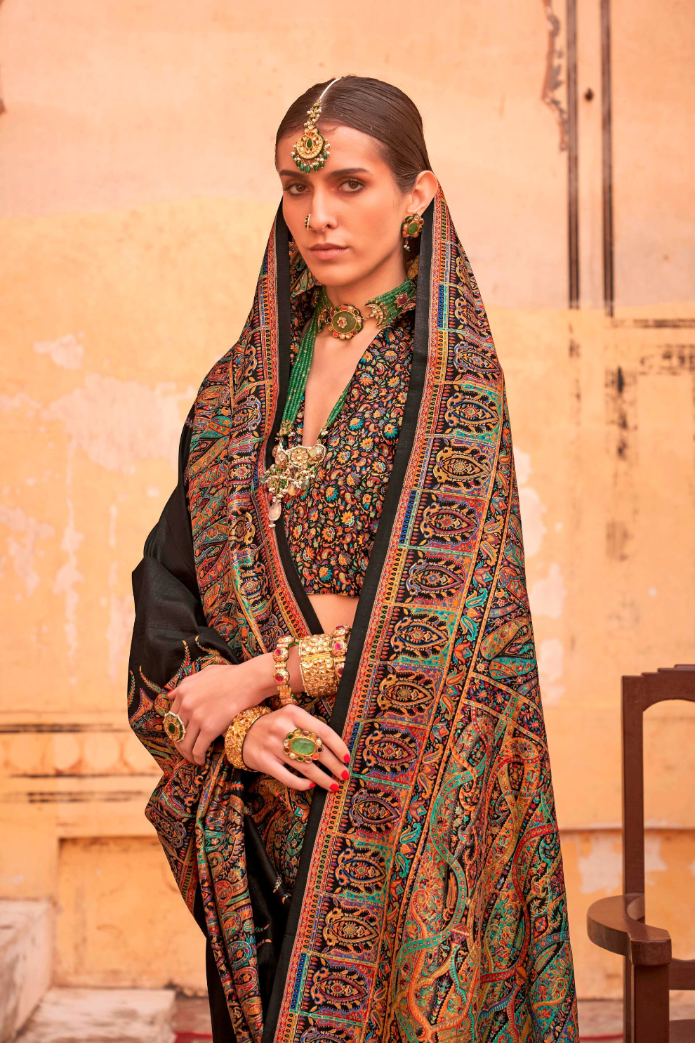 Pure Polyester Viscose Silk Saree with Hand Block Print - LaVante Fashion