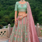 Beautifully Shaded Silk Lehenga with Handcrafted Embroidery & Cutwork