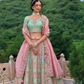 Beautifully Shaded Silk Lehenga with Handcrafted Embroidery & Cutwork