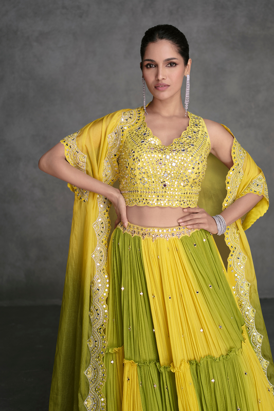 Yellow Organza Readymade Dress Featuring Delicate Sheer Fabric and Timeless Elegance