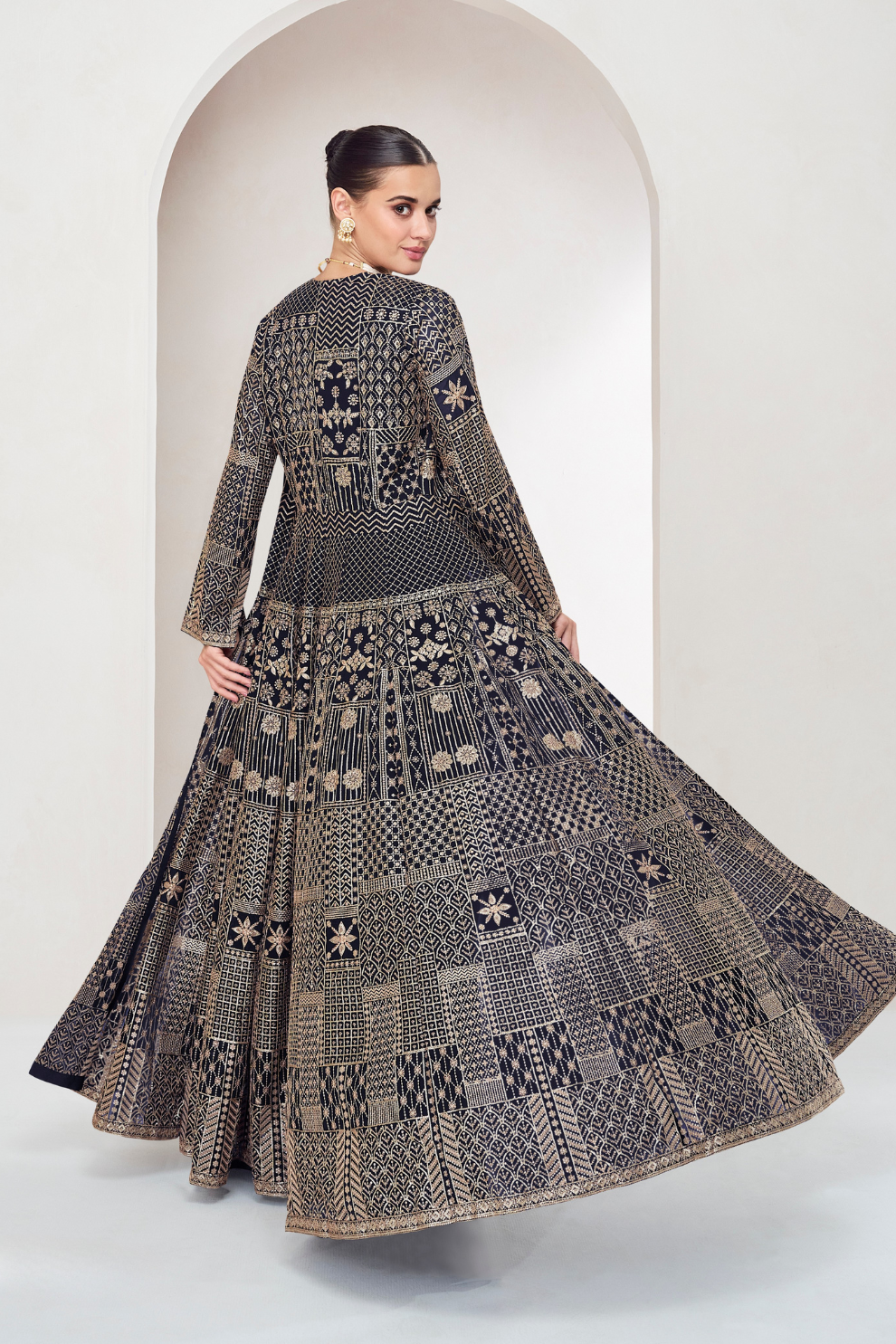 Designer Indo-Western Jacket Suit with Intricate Cut Dana Detailing