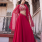 Elegant Rani Pink Georgette Lehenga Set with Designer Touch