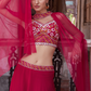 Elegant Rani Pink Georgette Lehenga Set with Designer Touch