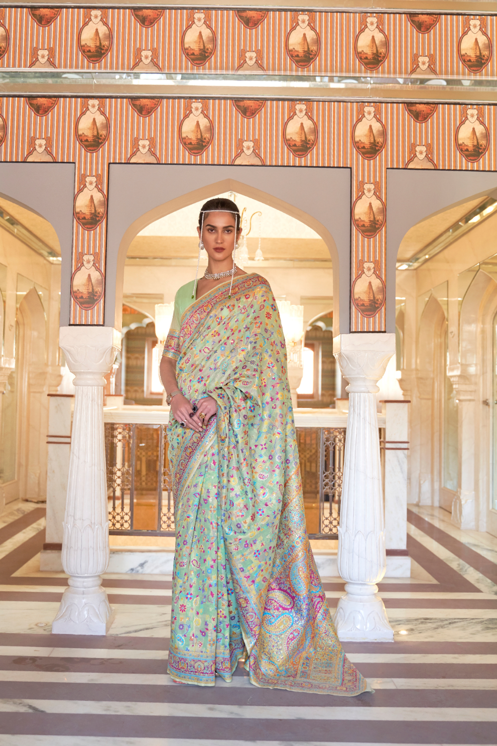 Premium Modal Silk Saree with Kashmiri Handloom Design