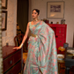 Floral Zari Silk Blend Banarasi Saree with Elegant Weave