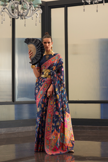 Kashmiri Modal Pashmina Silk Saree with Traditional Elegance