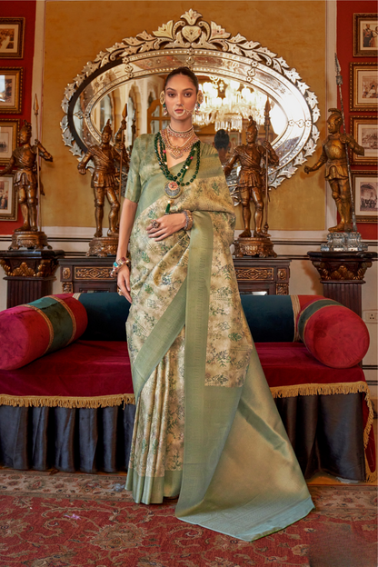 Traditional Woven Silk Blend Saree in Kanjivaram Design