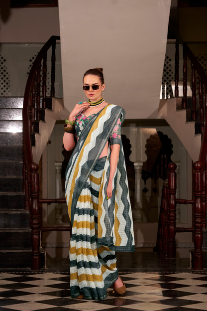 Linen Cotton Silk Saree with Soft Texture and Natural Elegance - LaVante Fashion