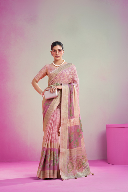 Luxury Georgette Saree Featuring Burnout Detailing