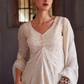 Off White Embroidered Georgette Sharara Suit Elegant Design