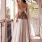 Designer Beige Readymade Satin Sharara Suit
