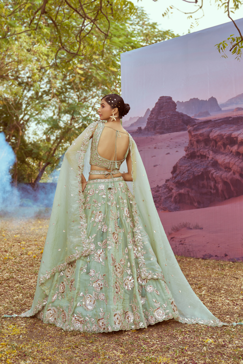 Graceful Organza Lehenga Choli Ensemble With Sequin Embroidery