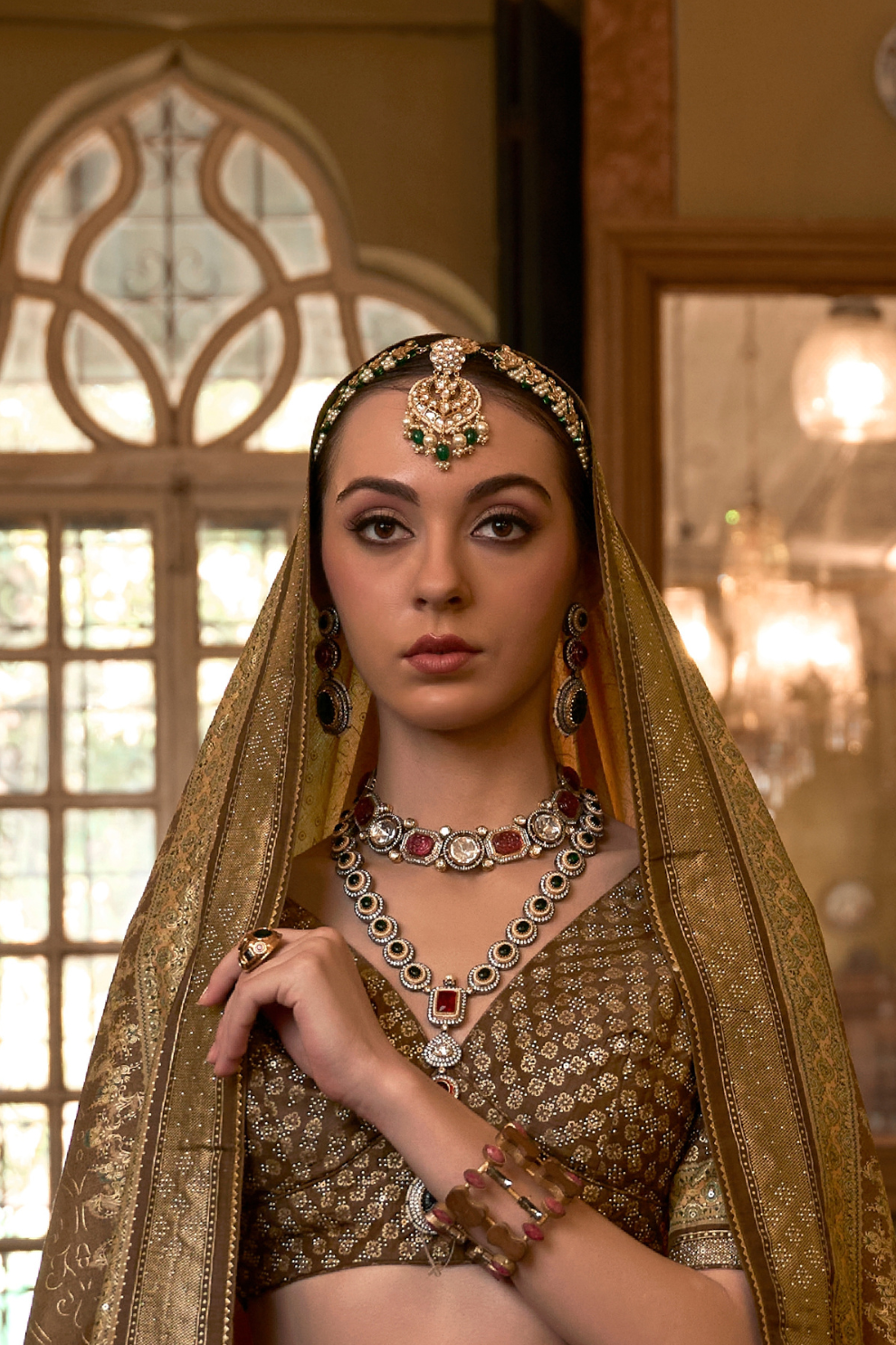 Graceful Olive Green Silk Lehenga For Brides - LaVante Fashion