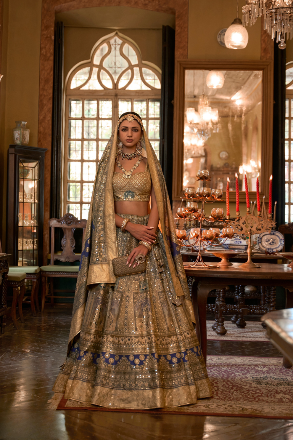 Royal Gold Pure Silk Lehenga Choli With Zari Work - LaVante Fashion