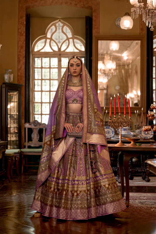 Lavish Purple Zari Work Lehenga Choli In Pure Silk - LaVante Fashion