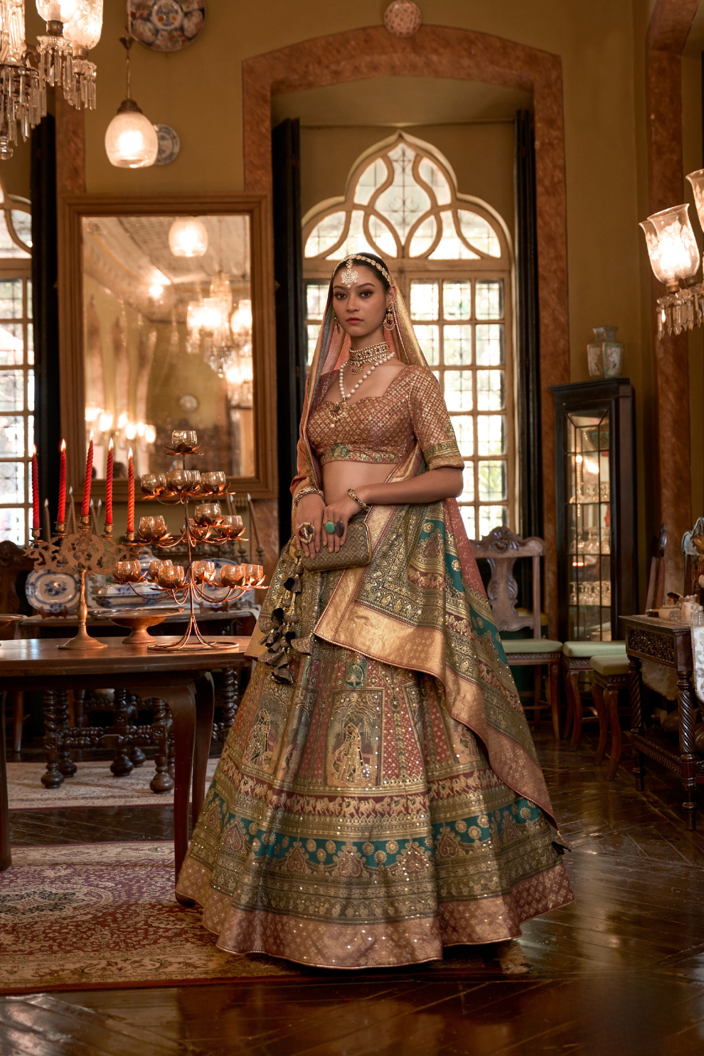 Classic Dusty Peach Silk Bridal Ensemble - LaVante Fashion