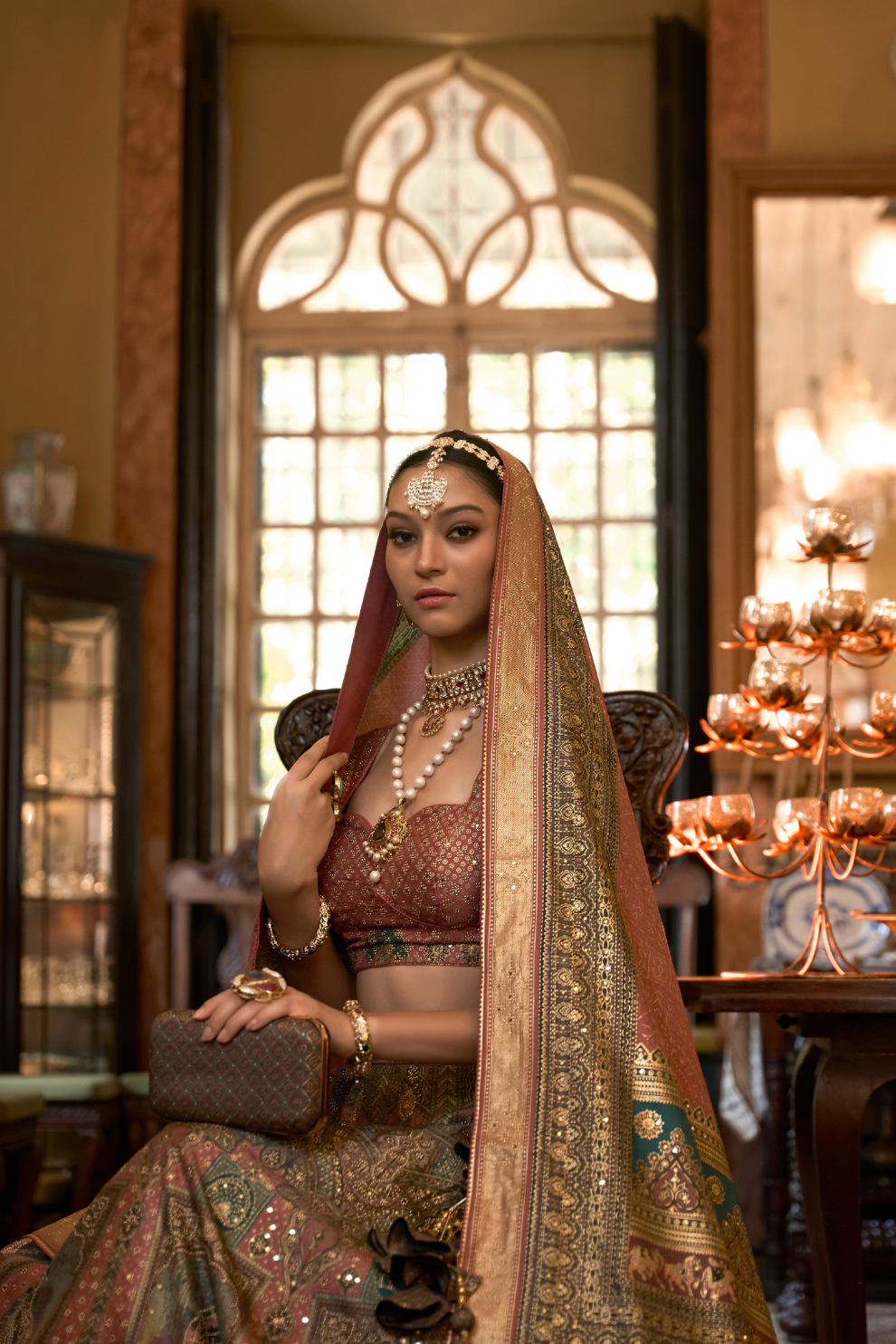 Classic Dusty Peach Silk Bridal Ensemble - LaVante Fashion