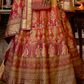 Radiant Orange & Pink Rajwadi Silk Lehenga With Mirror - LaVante Fashion