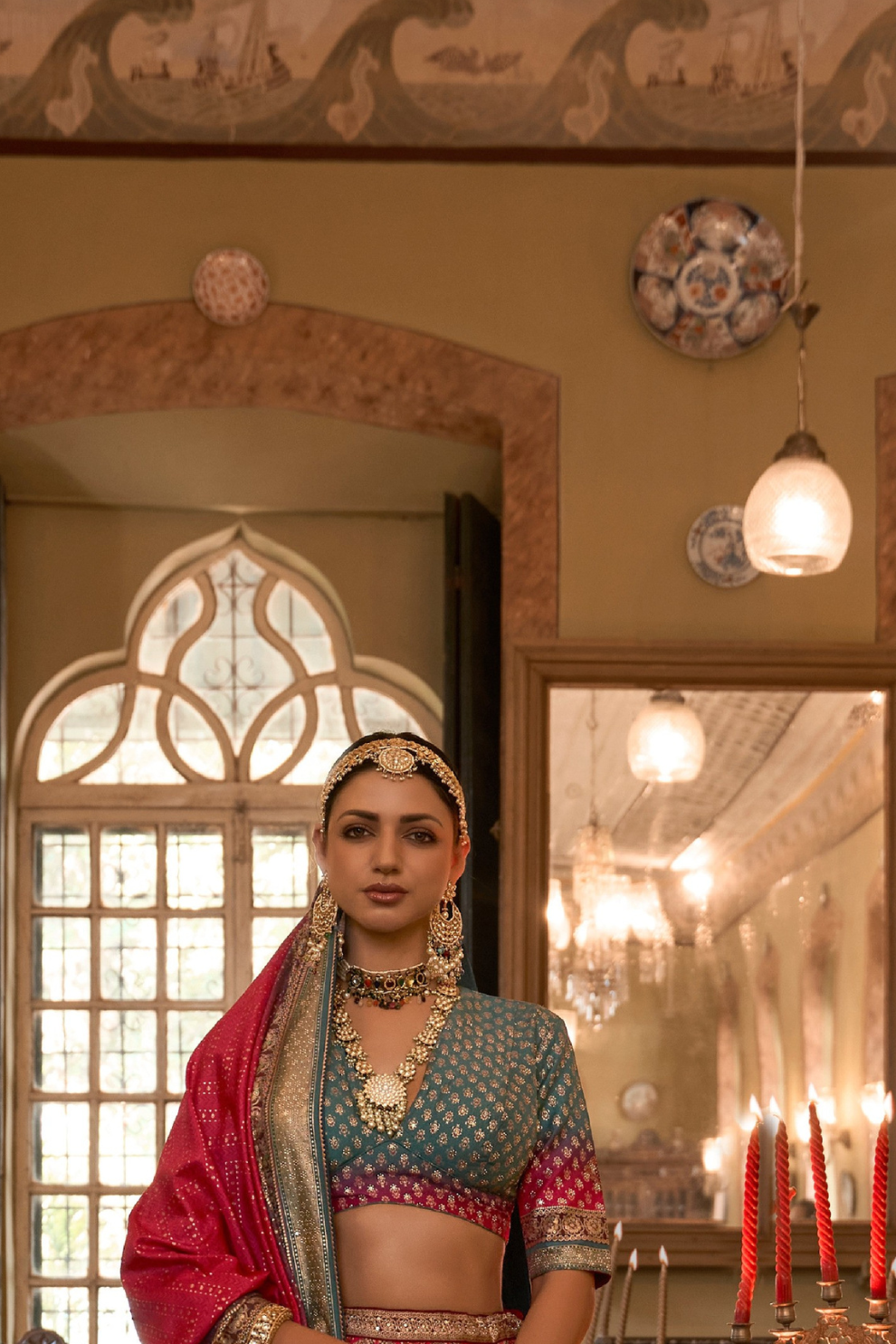 Red Sparkle Embellished Bridal Lehenga Choli - LaVante Fashion