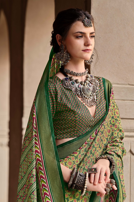 Mercerized New Sigma Silk Saree with Aqua Finish - LaVante Fashion