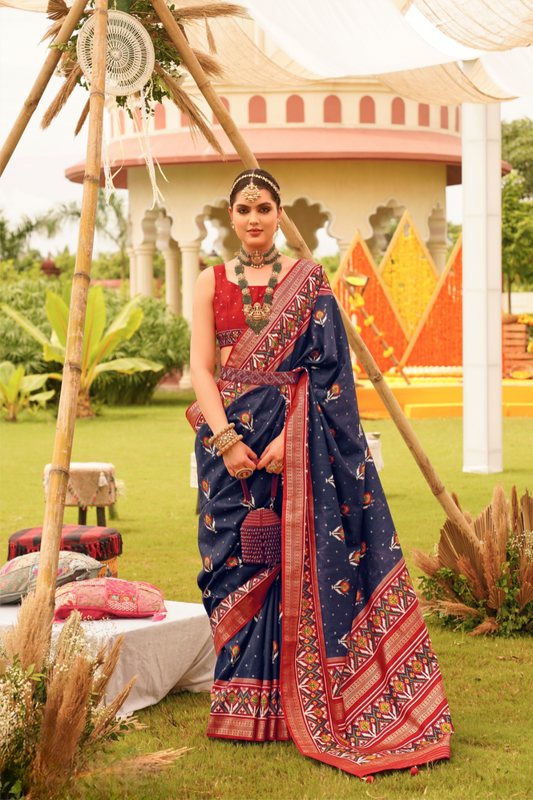 Elegant Patola Printed Art Silk Saree for Festive Wear