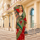 Traditional Patola Silk Saree for Weddings with Matching Blouse