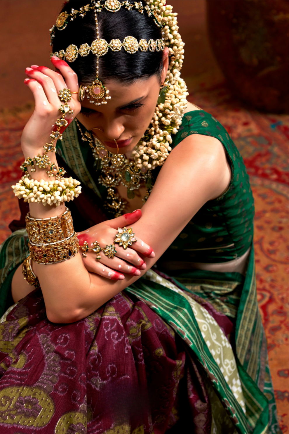 Patola Printed Sigma Silk Saree with Gold Accents