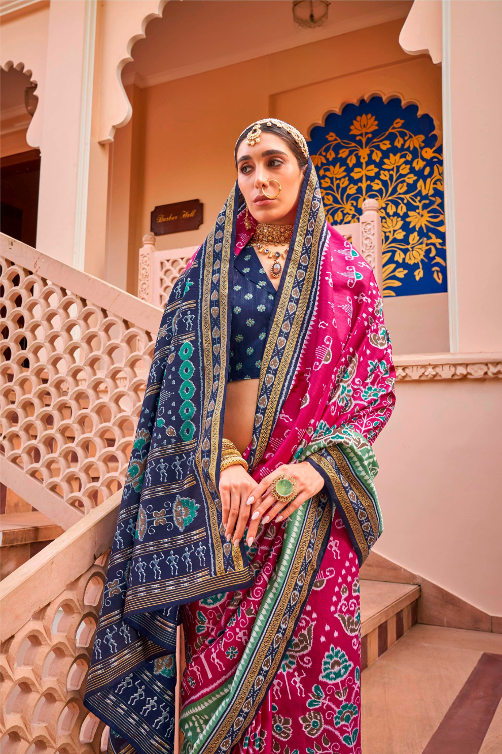 Mercerized Sigma Silk Saree with Traditional Classic and Aqua Finish - LaVante Fashion