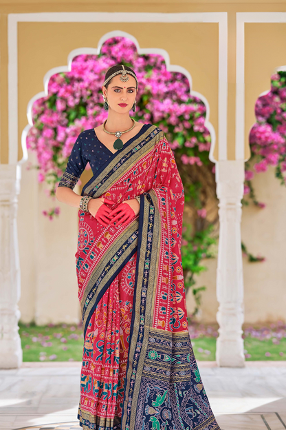 Mercerized Sigma Silk Saree with Traditional Classic Design - LaVante Fashion