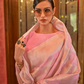 Elegant Pink Modal Silk Saree with Subtle Weaving