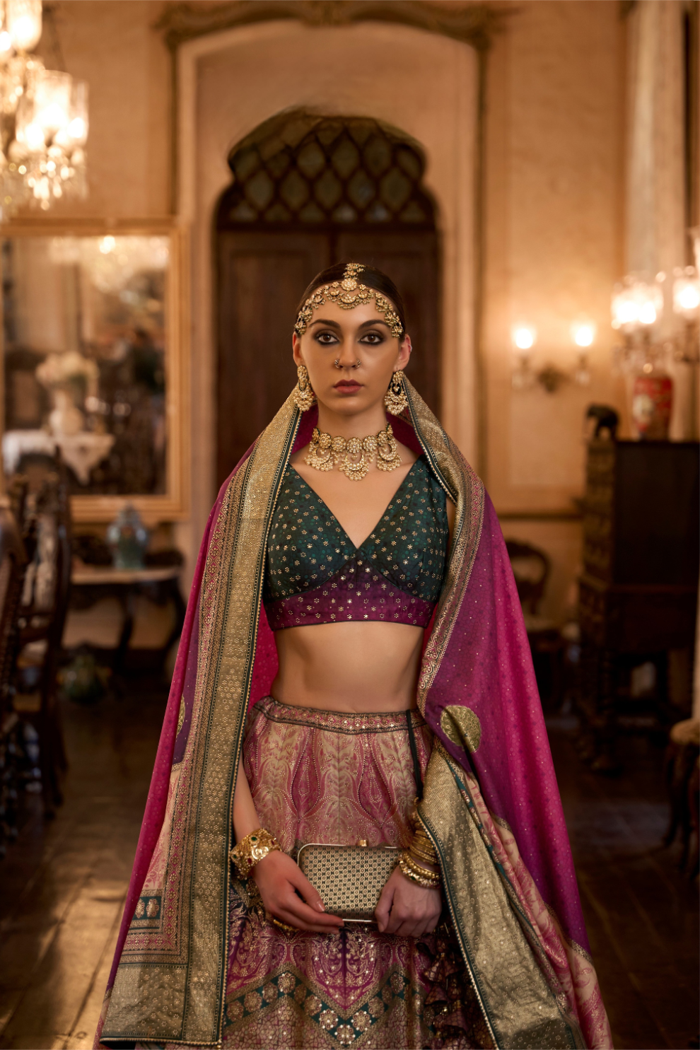 Dazzling Pink Rama Umbrella Lehenga - LaVante Fashion