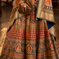 Vibrant Orange & Navy Silk Lehenga Choli - LaVante Fashion