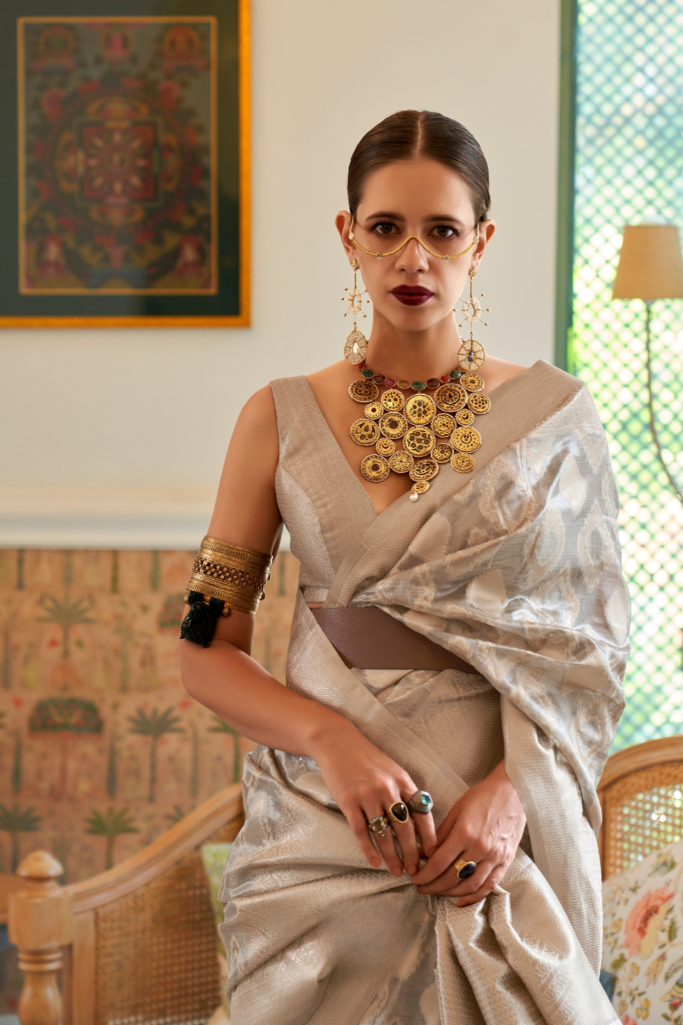 Multi Tissue Saree with Zari Handloom Weaving Elegance