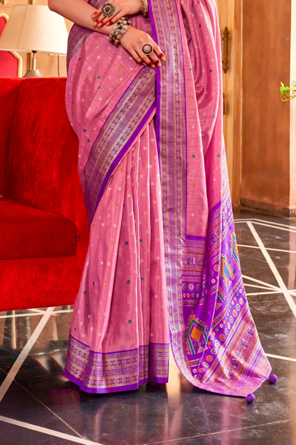 Regal Peshwai Paithani Silk Saree with Traditional Zari Weave
