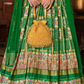 Green Bandhani Printed Silk Anarkali Gown With Dupatta