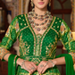 Green Bandhani Printed Silk Anarkali Gown With Dupatta